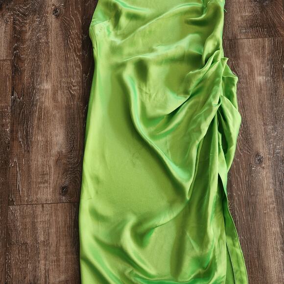 Retrofete Maria Dress in Lime Punch Green Rhinestone Neckline Open Back Small - Picture 5 of 12